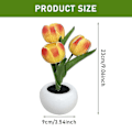 Miniatyrbillede 3 af 3: LED Natlampe Hjemmedekoration Med Keramik Vase Ornament Skrivebord Simulation Tulip Orange