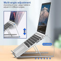 Miniatyrbillede 3 af 3: Laptop Stativ Aluminium Justerbar Foldbar Stativ Sølv