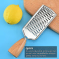 Miniatyrbillede 5 af 5: Rustfrit Stål Rivjern Citrus Zester Ost Rivjern Med Træhåndtag Til Citron-yuhao