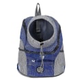 Miniatyrbilde 2 av 5: Bæresele for hund, utendørs, pustende, dobbel skulder, bærbar, frontnett, reiseveske for kjæledyr blue S