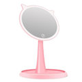 Miniatyrbild 3 av 5: Sminkspegel med 24 LED-lampor, sminkbord, smarta laddningsbara bordslampor Pink