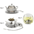 Miniatyrbillede 2 af 4: 4 Pak Teekande Te-Infuser Rustfrit Stål Si Dripbakken
