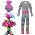 Miniatyrbillede 1 af 5: Trolls Poppy Kostume til Piger - Jumpsuit og Paryk 5-6 Years