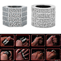 Miniatyrbillede 3 af 4: Hexagon Retro Magic Ring Personlig 4-fingers Ring Multifunktionel Udendørs Klatring Nød