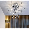 Miniatyrbilde 2 av 5: 56cm Krystall Taklampe Flush Mount Metall Krom Led Nordisk