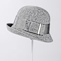 Miniatyrbild 5 av 5: Elegant Bowlerhatt med Vinklad Kant - Dekorativ Jazzhatt för Street Shooting Khaki