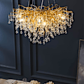 Miniatyrbillede 2 af 5: 80cm Lysekrone Hængende Lampe Luksus Guld Moderne Mode