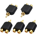 Miniatyrbilde 1 av 4: Splitter-adapter, gullbelagt 1 RCA hann til 2 RCA