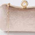 Miniatyrbilde 5 av 5: Kvinners Prom Håndveske Damer Bryllup Fest Kveld Fløyel Clutch Bankett Lommebok Veske Beige