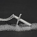 Miniatyrbillede 4 af 5: Enkel Sølv Kors Vedhæng Halskæde I Rustfrit Stål Til Mænd Og Kvinder, Tyk 0,5mm