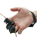 Miniatyrbillede 5 af 5: Bueskyttebeskytter Tre-Fingers Tab Handske Med Læder Håndledsrem Skydning Beskyttelse