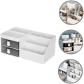 Miniatyrbillede 5 af 8: Kosmetik Opbevaringsboks Robust Pp Materiale Bordplade Organizer Skrivebordsskuffe Opbevaringsboks Hvid