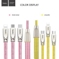 Pikkukuva 3 / 5: Hoco U9 3-in-1 Jelly-neulottu latauskaapeli USB 3.0 TypeC MicroUSB