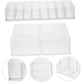 Miniatyrbillede 6 af 8: 2 stk. Makeup Opbevaringsboks Desktop Kosmetik Organizer Makeup Stativ Multi-grid Stativ Kosmetik