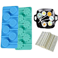 Miniatyrbillede 1 af 5: 2 Pak Lollipop Chokolade Silikonforme Blomster Spiral Bageform