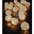 Pikkukuva 1 / 3: 20 LED-rattanpalloa, keijuvalot, terassivalaistus, ulkokoristelu