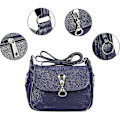 Miniatyrbild 4 av 5: Damer PU-läder Crossbody Väska Multi-ficka Messenger Väskor Handväska (svart) - Svart