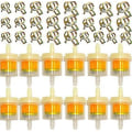 Miniatyrbilde 1 av 4: 12 stk Universelle Gass Inline Drivstofffiltre 25 Slangeklemmer