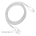 Pikkukuva 5 / 5: Universaali Micro USB -laturi punottu kaapeli MicroUSB TypeB