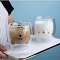 Miniatyrbillede 2 af 2: Sæt af 2 Søde Kopper Bjørn Kaffe Te Glas Isoleret