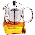 Miniatyrbillede 1 af 4: Tekande, Klar Glas med Rustfrit Stål Indsats, Varmebestandig, Borosilikatglas - 750 Ml