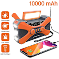 Miniatyrbild 3 av 5: Multifunktionell Uppgraderad Nödradio Fm Am Handvev Ficklampa Solcellslampa Usb Laddningsbar Powerk Väderradio orange