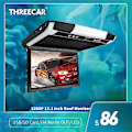 Miniatyrbild 1 av 4: Threecar 1080p 12.44936.4\" Bilstolpsmonitor TFT LCD med fällbar skärm