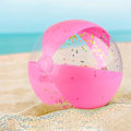 Miniatyrbilde 2 av 5: 4 stk 16 tommers rosa oppblåsbare glittersekvensbeachballer
