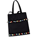Miniatyrbillede 1 af 5: Håndtaske Canvas Tassel Tote Bag Shopping Bag Tote Skuldertaske Tote Damer Piger, Sort