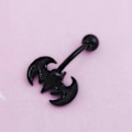 Miniatyrbillede 3 af 5: Mavepiercing i rustfrit stål med bat-design til kvinder