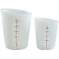 Miniatyrbilde 1 av 5: 2 stk Silikon Målebeger 250/500ml Blandingsbeger Med Skala Klare Graderte Beger For Hjemmet