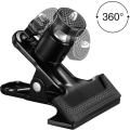 Miniatyrbild 3 av 5: Multifunktionell Tripodkamera-klämma, fäste för blixt med 360° svängbart kulhuvud (1 styck, svart)