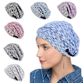 Miniatyrbilde 5 av 5: Satinformet Bonnet-sovehette for kvinner, justerbar, løs beanie-turbanhatt Gary