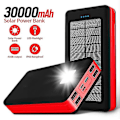 Pikkukuva 5 / 5: 30000 mAh Power Bank 4 Portilla - Sisäänrakennettu Taskulamppu - Ulkoinen Hätäakku Akun Latauslaite Latauslaite 1 kpl - Musta Punainen