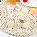 Miniatyrbild 3 av 3: 20 st Wicker Takraw-prydnader Fotorekvisita Heminredning 3cm (vit)-yuhao red