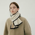 Miniatyrbillede 1 af 3: Vinter Sjal Wrap til Kvinder Langt Patchwork Farvet Strikket Sjal Kvinde Vinter Sammensætning Varmt Blødt White