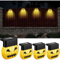Miniatyrbillede 1 af 5: 4 stk. Udendørs Solcellelys, Led Have Solcellelampe, Vandafvisende Solcelle Græskar Dæklighter Hække Lys Lanterne Til Halloween Have Trin Balkon Gelænder