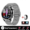 Miniatyrbillede 1 af 5: 2024 Blodsukker Smartwatch ECG+PPG Overvågning af Blodtryk Kropstemperatur Smartwatch Mænd IP68 Vandafvisende Fitness Tracker - Smart Ure Ny Mesh belt black