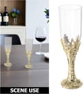 Miniatyrbilde 2 av 6: 6 stk. gyldne kalkbeger laget av solid PP- og PS-materiale med elegant vintage middelalderstil