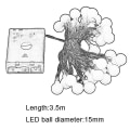 Miniatyrbilde 5 av 5: Kulebatteridrevet LED-lysstreng for jul, bryllup og festdekorasjon