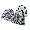 Miniatyrbilde 5 av 5: Sinknap Student Beanie Lue med Leopardmønster Varm Høst Vinter Tykk Elastisk Lue For Utendørs Leopard Print
