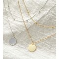 Miniatyrbillede 2 af 5: Lagdelt Disk Vedhæng Choker Halskæde Til Lmell Kvinder Piger 925 Sterling Sølv 18k Gave