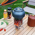Miniatyrbillede 2 af 5: Camping Mini Varmer Opvarmningsovne Rustfrit Stål Varmer Adapter Bærbar Teltopvarmning Dæksel