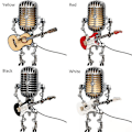 Miniatyrbild 4 av 5: Modell USB Smijdt Järn Retro Skrivbordslampa Robot Mikrofon Gitarr