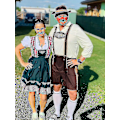 Pikkukuva 2 / 5: 3 kpl/setti Aikuisen Miesten Oktoberfest-asu Saksalaisen Baijerilaisen Oktoberfest-festivaalin Olut Lederhosen-vaatteet M