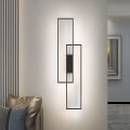 Pikkukuva 1 / 5: LED-seinävalot sisätiloihin, musta suorakaiteen muotoinen, kaksinkertainen metallivalaisin