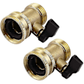 Miniatyrbillede 1 af 4: Messinghavehane til haveslange, 3/4'' gevindkugleventil afbryder slange adapter 2 pak Crjjkoy