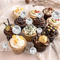 Miniatyrbillede 3 af 5: 6 stk. Kageindsatser Kreativ Udsøgt Glat Overflade Skinnende Dekorer Spejl Discokugle Cupcake Pinde Party Tilbehør Kaesi 3cm