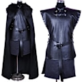 Miniatyrbillede 2 af 5: Game Of Thrones Jon Performance Kostume Sæt Mænd Fancy Up Top Skørt Kappe Bælte Outfit Julegave M