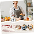 Miniatyrbillede 7 af 8: Rustfri stål tekande med fin si og infuser, tekedel med stor kapacitet til hjemmerestaurant